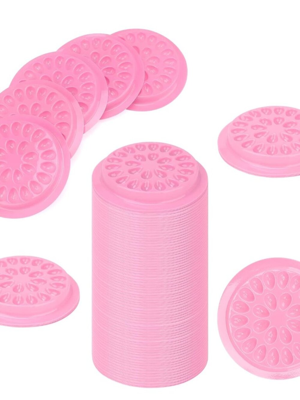 100PCS False Eyelash Glue Holder Trays and Lash Adhesive Pallet Pads